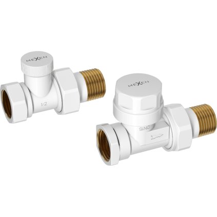 Mexen Uni-Term, přímý radiátorový ventil, bílá, W902-000-20