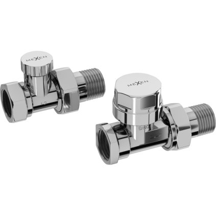 Mexen Uni-Term, přímý radiátorový ventil, chromová, W902-000-01