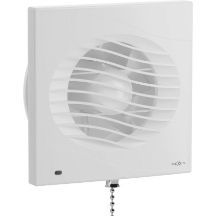 Mexen DXS, koupelnový ventilátor se snímačem pohybu, časovačem a lanovým spínačem, průměr 150mm, bílá, W9603-150K-00