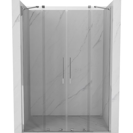 Mexen Velar Duo, posuvné dveře do otvoru 140x200 cm, 8mm čiré sklo, chromový profil, 871-140-000-02-01