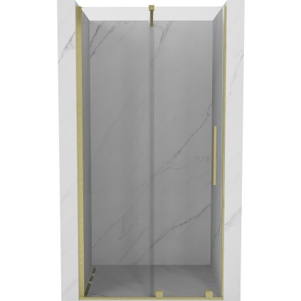 Mexen Velar, posuvné dveře do otvoru 85x200 cm, 8mm čiré sklo, zlatá matná, 871-085-000-01-55