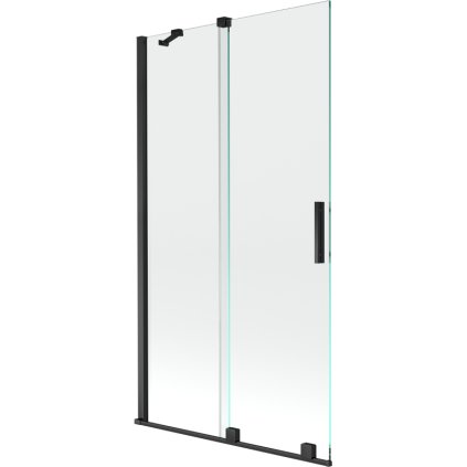 Mexen Velar, 2-křídlová posuvná vanová zástěna 100 x 150 cm, 8mm čiré sklo, černá matná, 896-100-000-01-70