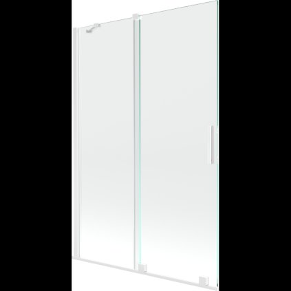 Mexen Velar, 2-křídlová posuvná vanová zástěna 120 x 150 cm, 8mm čiré sklo, bílý profil, 896-120-000-01-20