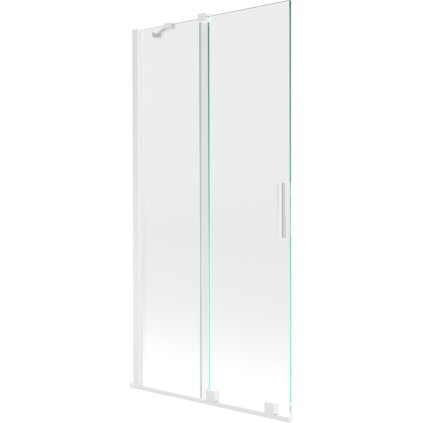 Mexen Velar, 2-křídlová posuvná vanová zástěna 90 x 150 cm, 8mm čiré sklo, bílý profil, 896-090-000-01-20