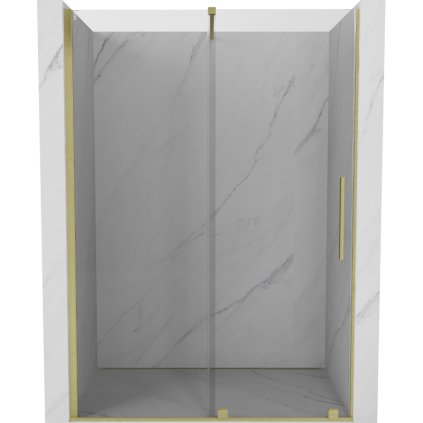 Mexen Velar, posuvné dveře do otvoru 150x200 cm, 8mm čiré sklo, zlatá matná, 871-150-000-01-55