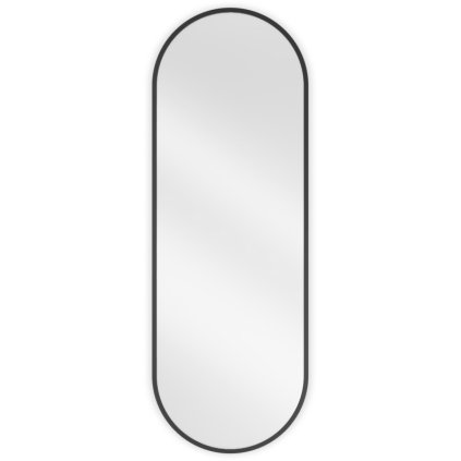 Mexen Loft, oválné koupelnové zrcadlo 100 x 35 cm, barva rámu černá matná, 9851-100-035-000-70