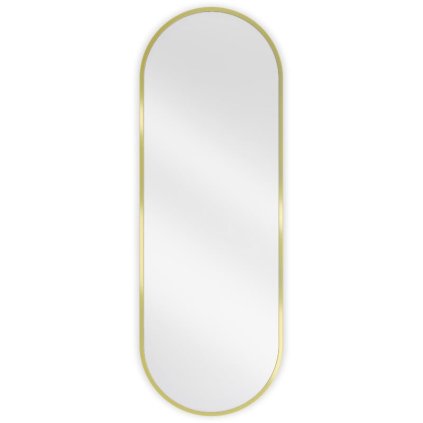 Mexen Loft, oválné koupelnové zrcadlo 100 x 35 cm, barva rámu zlatá lesklá, 9851-100-035-000-50