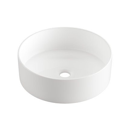 Invena Limnos, kulaté umyvadlo na desku 36x36x13 cm, bílá, INV-CE-59-001-W