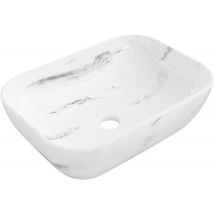 Mexen Rita, umyvadlo na desku 455x325x135 mm, bílá-imitace bílého kamene, 21084582