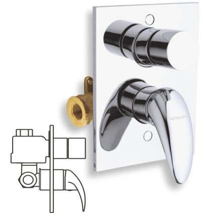 Novaservis Metalia 55 - Podomítková baterie na 2 spotřebiče, s přepínačem na 2 výstupy, chrom 55050R,0