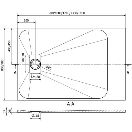 358691 mexen hugo obdlznikova sprchova vanicka smc 120 x 90 cm cierny kamen 42759012