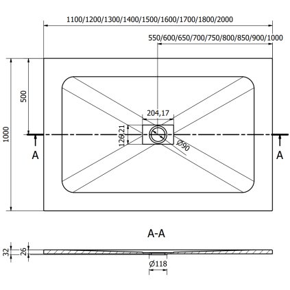 367020 mexen hugo obdlznikova sprchova vanicka smc 200 x 100 cm cierna zlata krytka 42701020 g