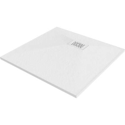 Mexen Hugo, čtvercová sprchová vanička SMC 90 x 90 cm, bílá, bílá krytka, 42109090-W