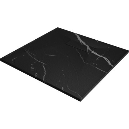 Mexen Hugo, čtvercová sprchová vanička SMC 90 x 90 cm, černý kámen, 42759090