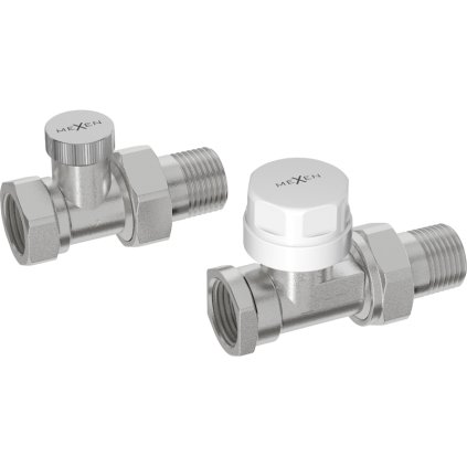 Mexen Uni-term, přímé ventily radiátoru G 1/2", ocelová, W914-012-01
