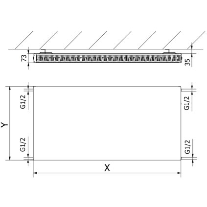 334316 5 mexen mexen flat cf21 panelovy radiator 500 x 1600 mm bocne pripojenie 1613 w antracit w421f 050 160 66