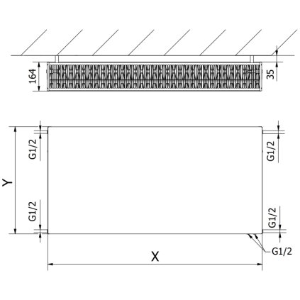 334232 mexen mexen flat cvf33 panelovy radiator 500 x 1300 mm spodne pripojenie 2471 w biely w633f 050 130 00