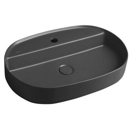 , INFINITY OVAL keramické umyvadlo na desku, 60x40cm, antracit, 10NF65060-2C