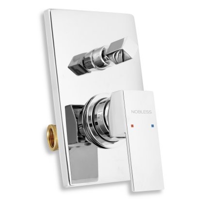 Novaservis Nobless EDGE - Vanová baterie pod omítku s přepínačem, chrom, 36050R,0