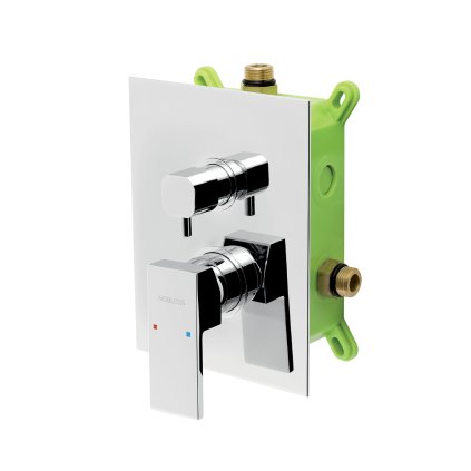 Novaservis Nobless EDGE Podomítková baterie s boxem 2 vývody, chrom, BOX36051R,0