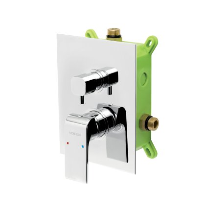 Novaservis Nobless Sharp Podomítková baterie s boxem 2 vývody, chrom, BOX37051R,0