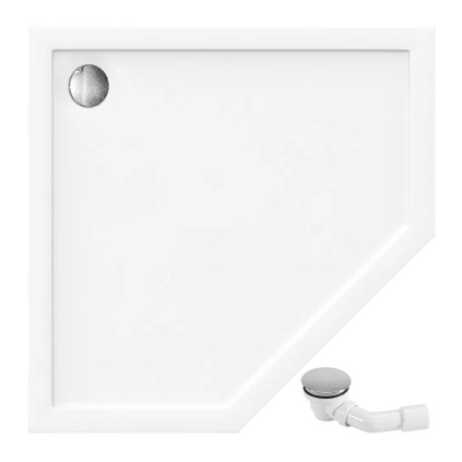 Rea Diamond - Akrylátová sprchová vanička 80 x 80 x 5 cm + sifon, bílá, REA-K8544