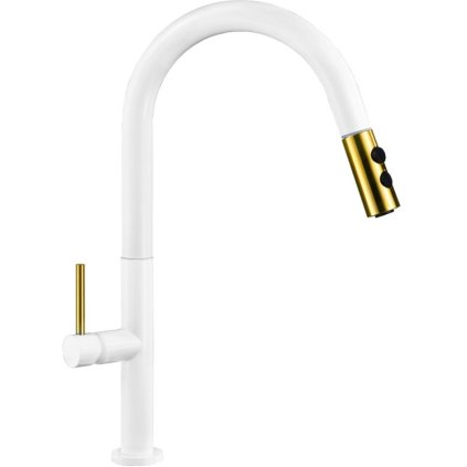 Mexen Ava - Vysoká baterie/dřezová, Bílá-Zlatá, 672800-25