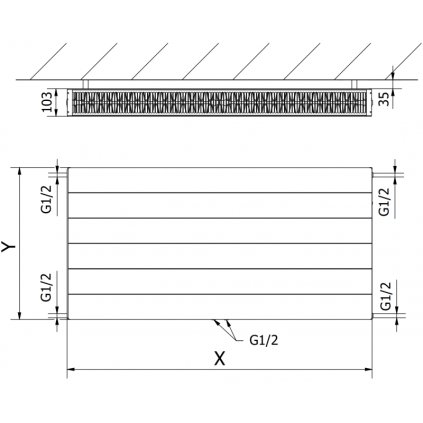 350186 5 mexen line ccl22 panelovy radiator 600 x 500 mm spodne stredove pripojenie 791 w biela w6c22l 060 050 00
