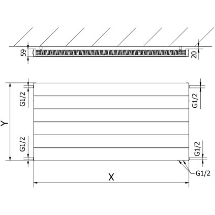 340100 mexen mexen line cvl11 panelovy radiator 600 x 400 mm spodne pripojenie 313 w antracit w611l 060 040 66