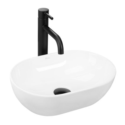 Rea Amelia Mini, umyvadlo na desku 380x260x120 mm, bílá lesklá, REA-U3322