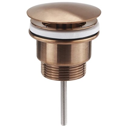 Sapho, umyvadlová výpusť 5/4", neuzavíratelná, tl: 10-55mm, velká zátka, měděná matná, 542.742.5PG