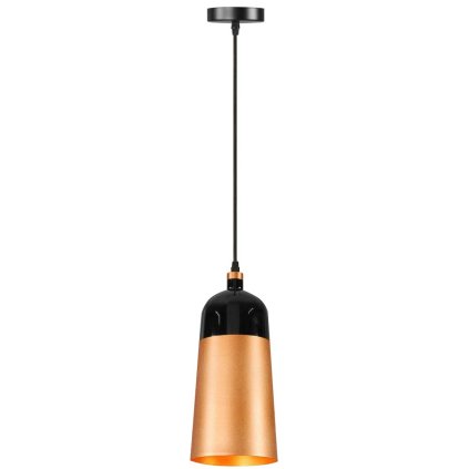 Toolight Fox B, závěsná lampa 1xE27 APP196-1CP, černá-růžové zlato, OSW-00177