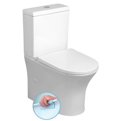 Bruckner, DARIO RIMLESS WC kombi mísa s nádržkou, spodní/zadní odpad, bílá, 201.437.4