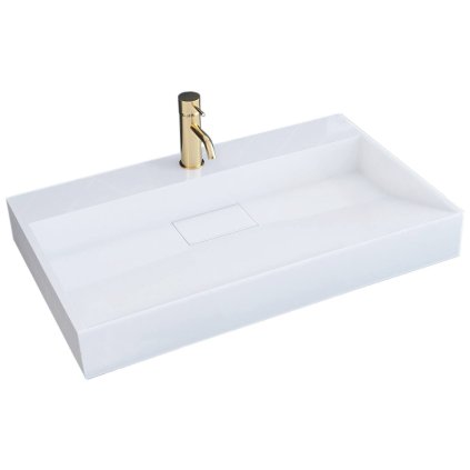 Rea Goya konglomerátové umyvadlo, 70 x 46 cm, bílá, REA-U8902