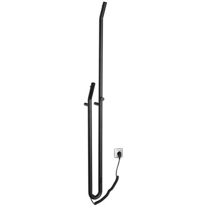 Sapho, DUOPASSO elektrický sušák ručníků s časovačem, 122x1700mm, 45 W, černá mat, ER330