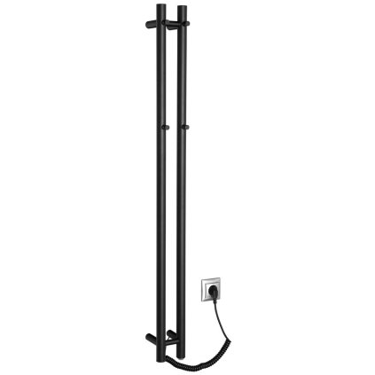 Sapho, PAPINADO elektrický sušák ručníků, 109x1200mm, 40W, černá mat, ER340