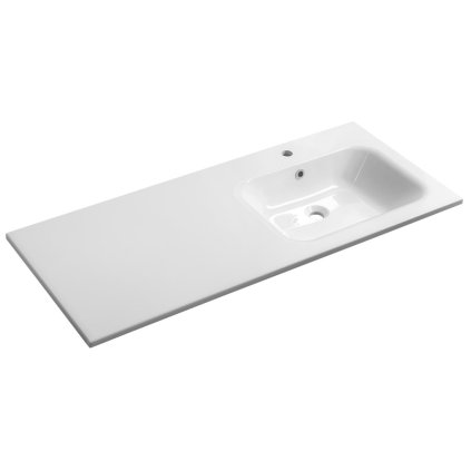 Sapho, ARECA umyvadlo 121x51,5cm, litý mramor, pravé, bílá, AC121R