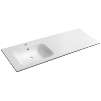 Sapho, ARECA umyvadlo 141x51,5cm, litý mramor, levé, bílá, AC141L