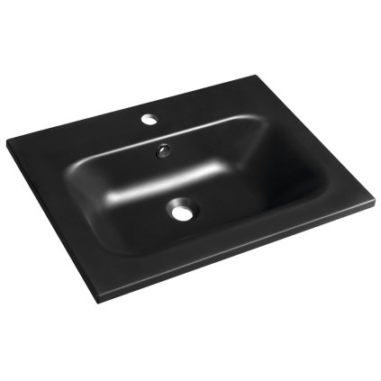 Sapho, SIDRA umyvadlo 61x46cm, litý mramor, černá mat, SD061B