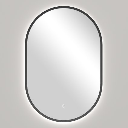 Cerano Balzo, LED koupelnové 55x100 cm, kovový rám, černá matná, CER-CER-NT8144H-55X100