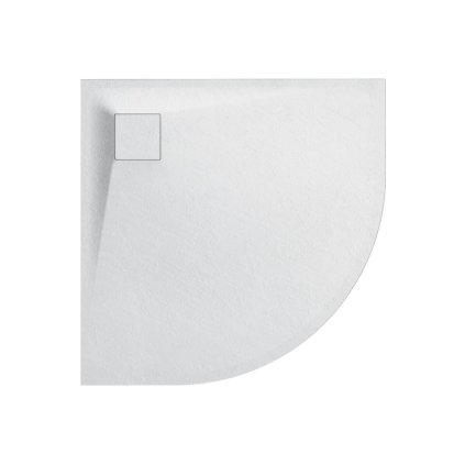 Cerano Quarto, čtvrtkruhová sprchová vanička 80x80x3 cm z minerálního kompozitu, bílá, CER-CER-414755