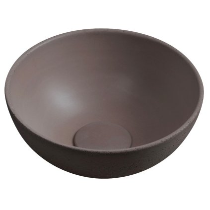 Sapho, MINOR betonové umyvadlo na desku, průměr 26cm, tmavě hnědá, MR26015