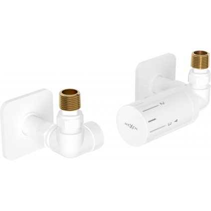 Mexen G05, axiální termostatická souprava pro topné těleso s krytkou, bílá, W903-958-909-20