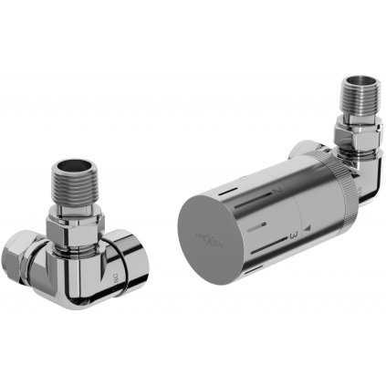 Mexen G05, axiální termostatická souprava pro topidlo, chromová, W903-958-01