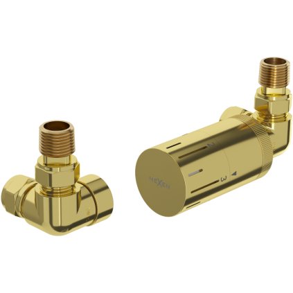 Mexen G05, axiální termostatická souprava pro topidlo, zlatá lesklá, W903-958-50
