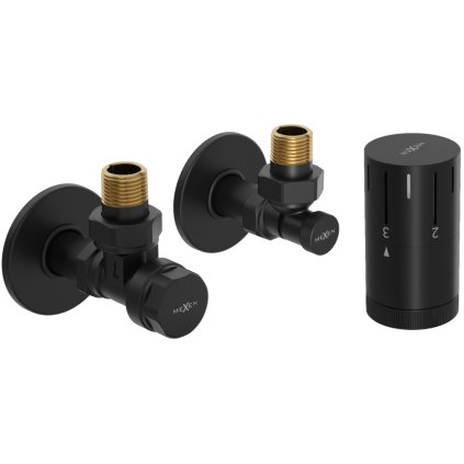 Mexen G05, úhlová termostatická souprava s krytkou, černá matná, W901-958-904-70