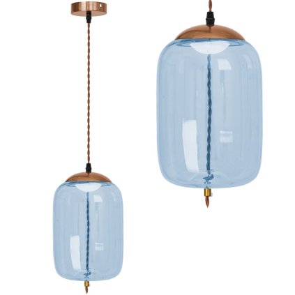 Toolight, LED skleněné stropní svítidlo APP443-CP, modrá, OSW-00574