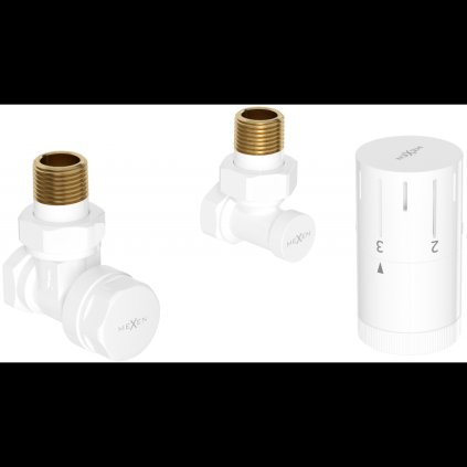 Mexen G05, úhlová termostatická souprava, bílá, W901-958-20