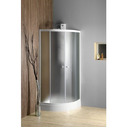 Aqualine, ARLEN čtvrtkruhová sprchová zástěna 800x800mm, sklo BRICK, BTR800