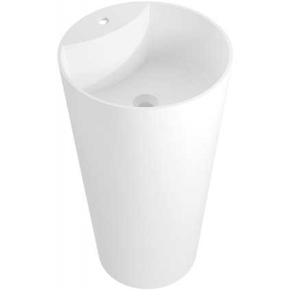 Mexen, Mexen Onyx-02 umywalka wolnostojące z konglomeratu 45 x 45 cm, bílá mat - 26544500